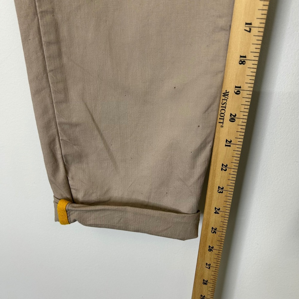 Pact Organic Woven Khaki Roll Cuff Pants Women's Small Tan - Picture 5 of 10